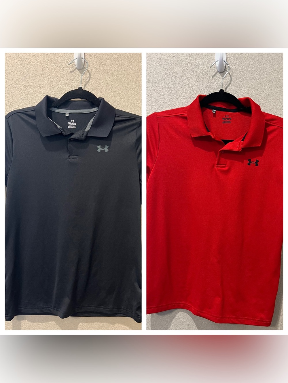 Under Armour Boy’s Polo Shirts - Black and Red Set